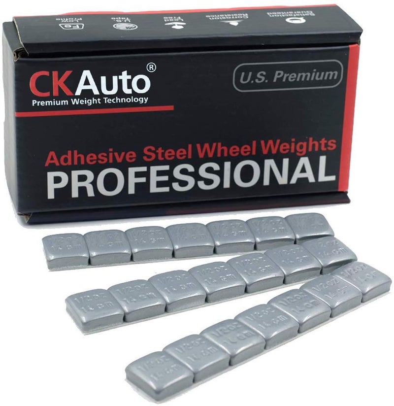CKAuto 1/2 أونصة، 0.5 أونصة، رمادي، أوزان عجلات لاصقة، 63 أونصة/ 4 رطل/ صندوق، جودة OE، (126 قطعة) - Image 1